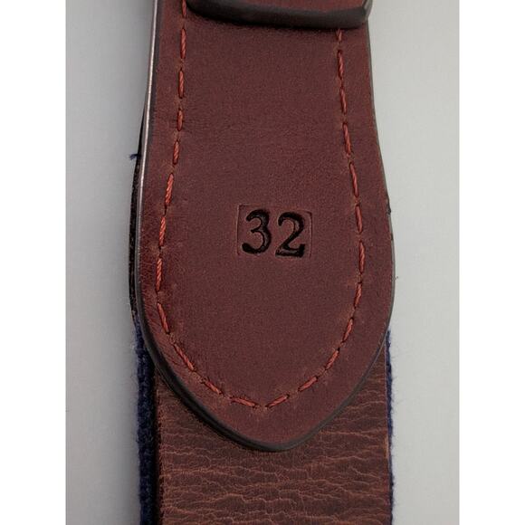 Men's Smathers & Branson Needlepoint Yale Belt Blue Size 32 Pre-Owned - Picture 6 of 7